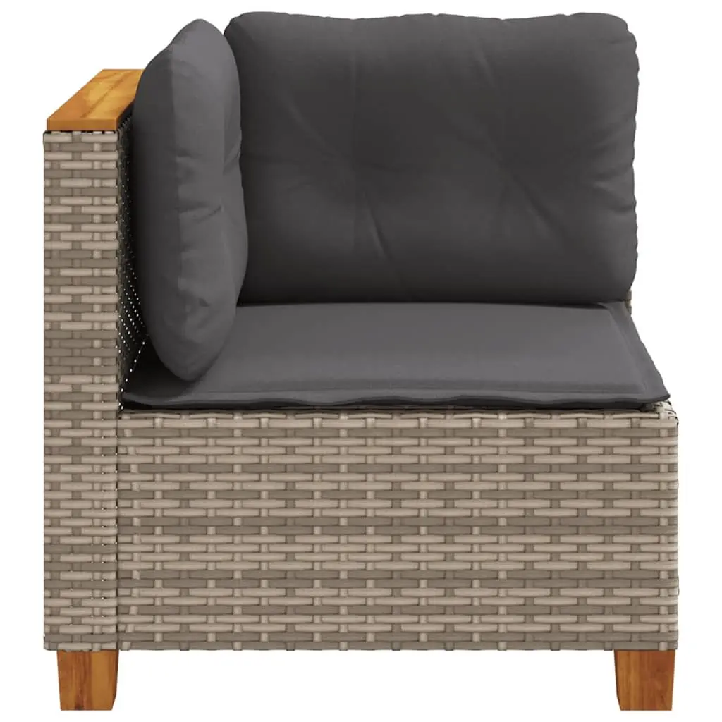 Grey Modular Outdoor Corner Sofa with Removable Cushions