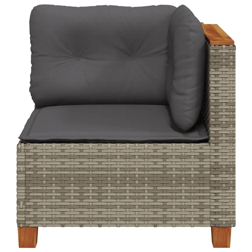 Grey Modular Outdoor Corner Sofa with Removable Cushions