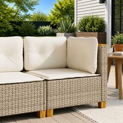 Beige Outdoor Corner Sofa: PE Rattan, Modular Design