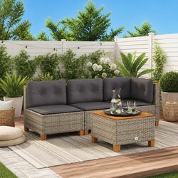 Specifications of Armless Outdoor Garden Sofa in Grey Rattan