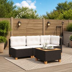 Garden Table Specifications: Black 55x55x36cm Acacia Top