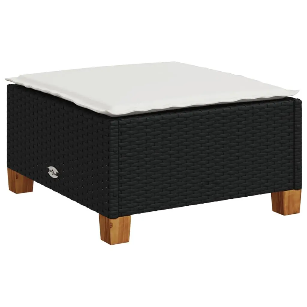 Garden Stool Outdoor Use Black with Cushion