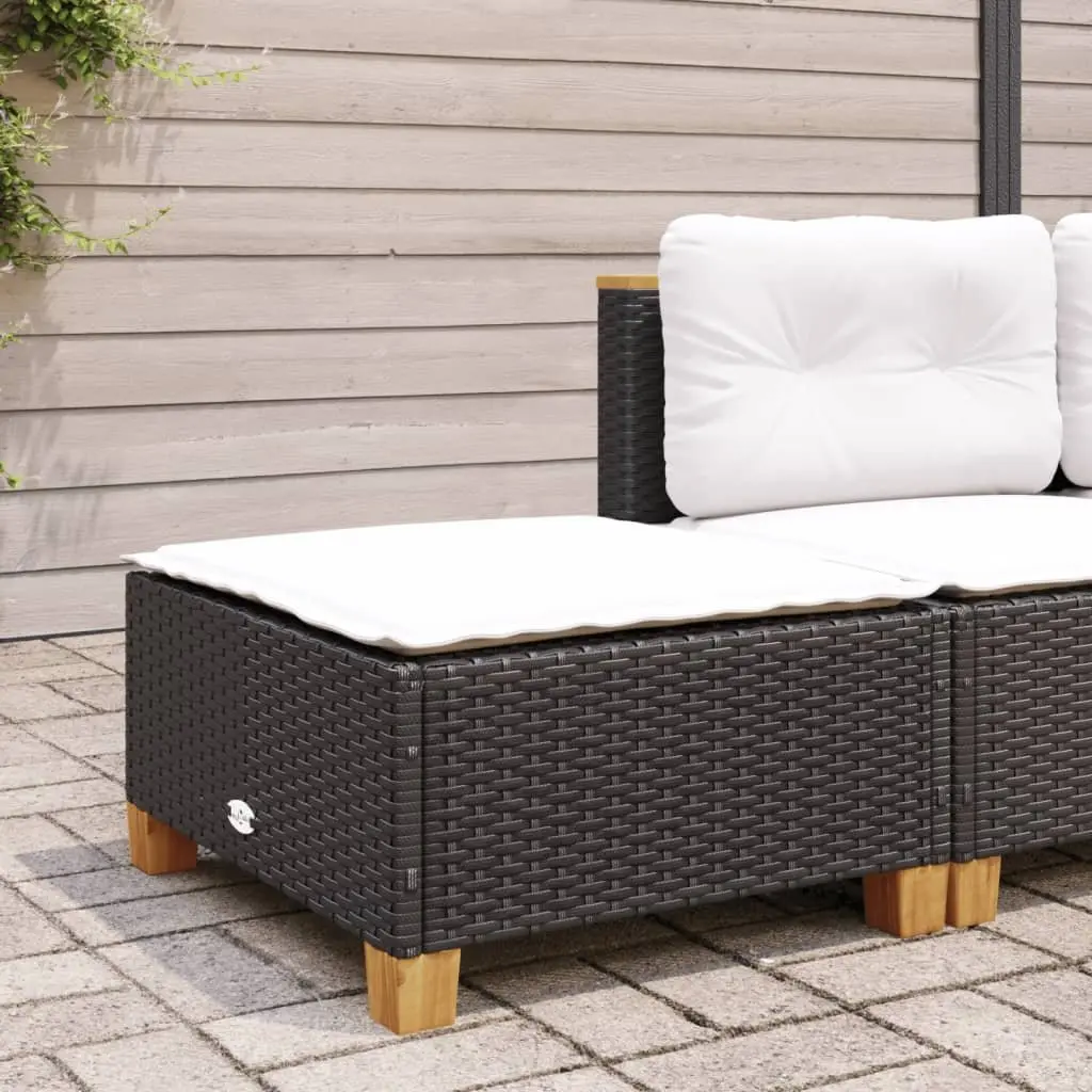 Garden Stool Outdoor Use Black with Cushion