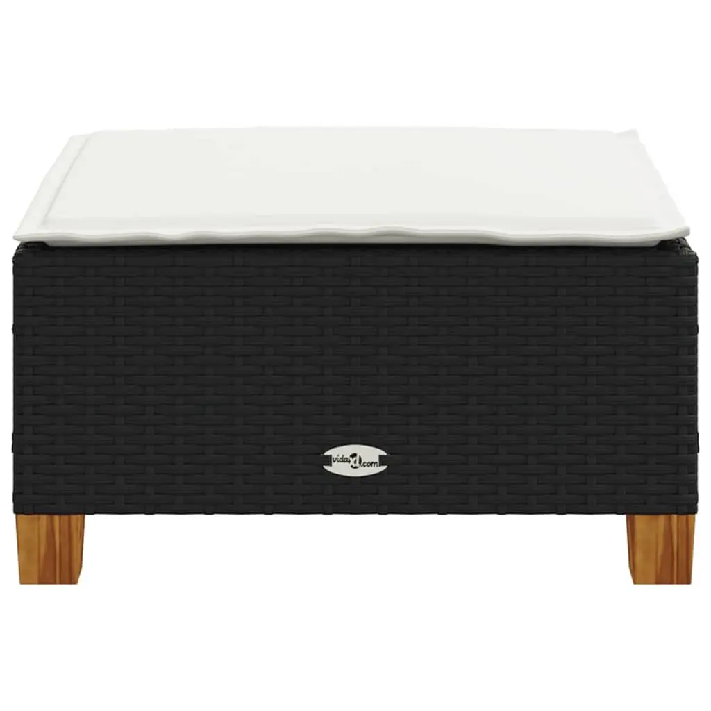 Garden Stool Outdoor Use Black with Cushion