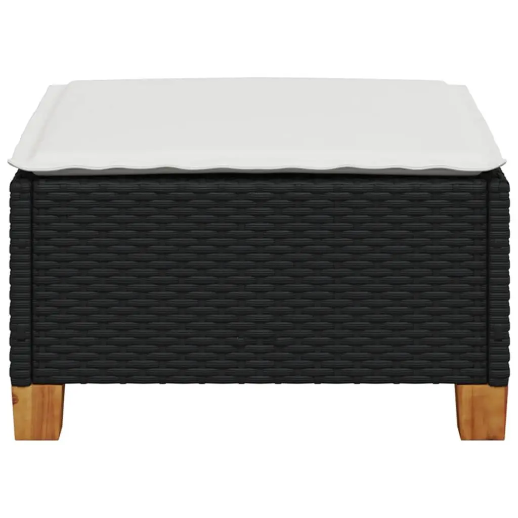 Garden Stool Outdoor Use Black with Cushion