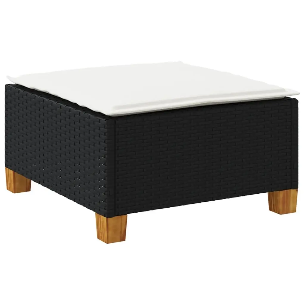 Garden Stool Outdoor Use Black with Cushion