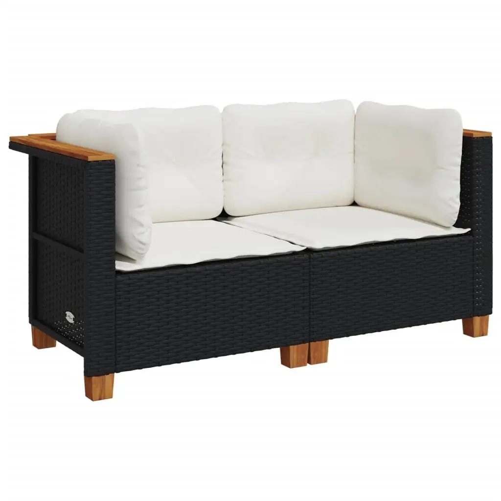 Modular Black Outdoor Corner Sofa Set, 2 Pieces