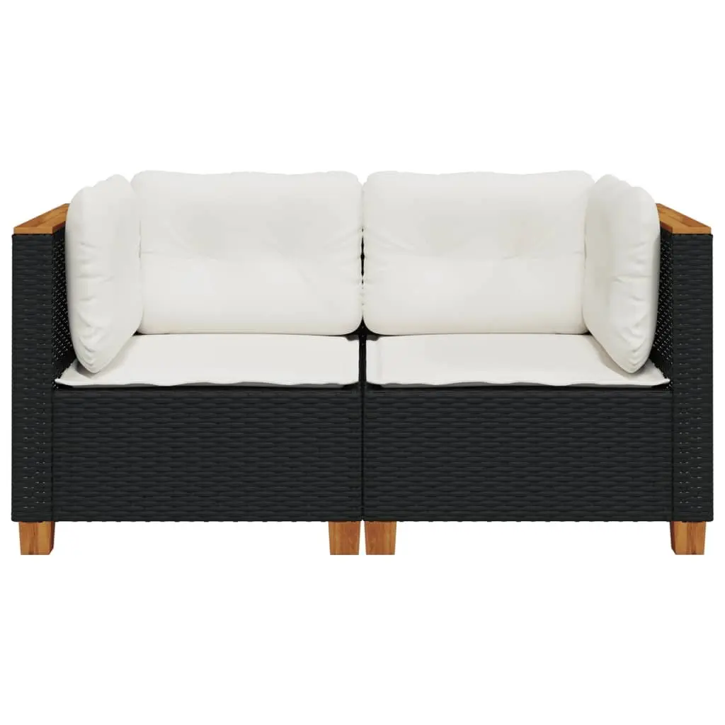 Modular Black Outdoor Corner Sofa Set, 2 Pieces