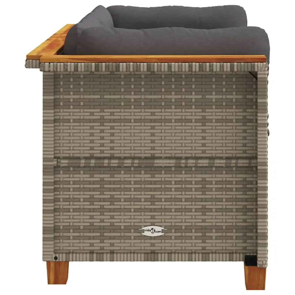 Outdoor Corner Sofa Set for Garden 2 Piece Grey Poly Rattan