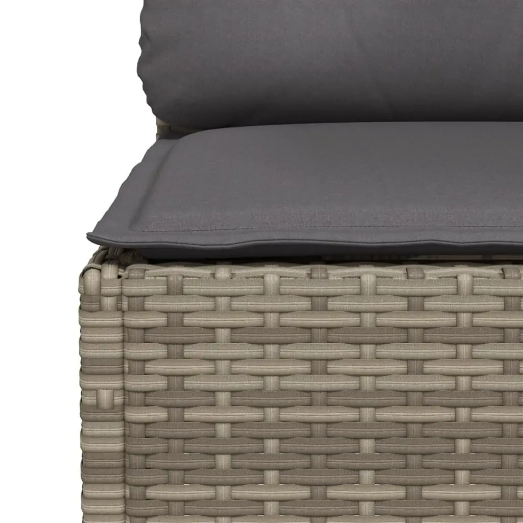 3-Seater Garden Sofa Outdoor Lounge Furniture Grey Poly Rattan