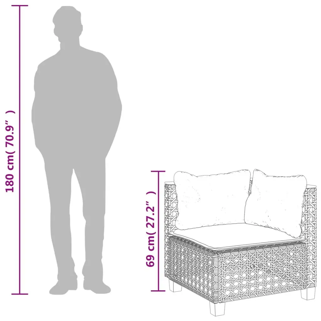 Garden Corner Sofa in Grey Color