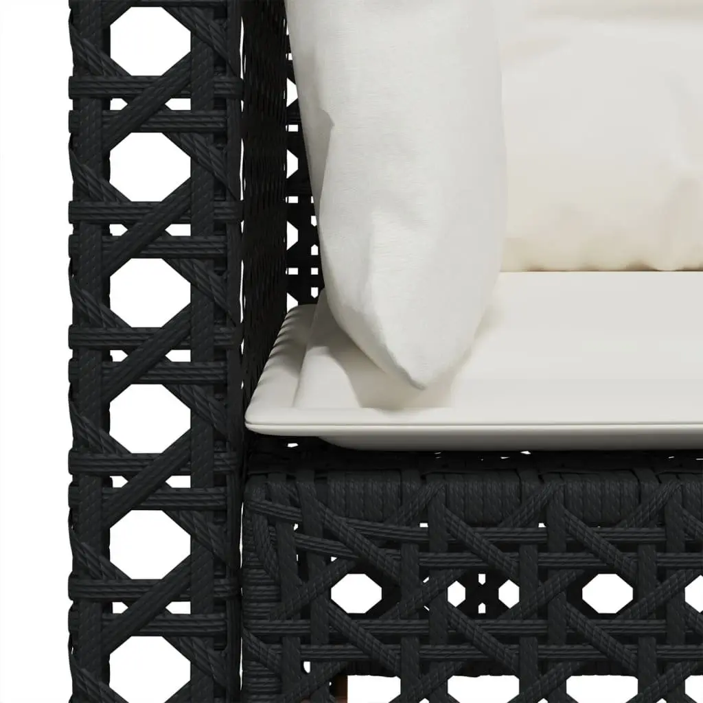 Outdoor Corner Sofa Set Garden Lounge Seating 2 Piece Black