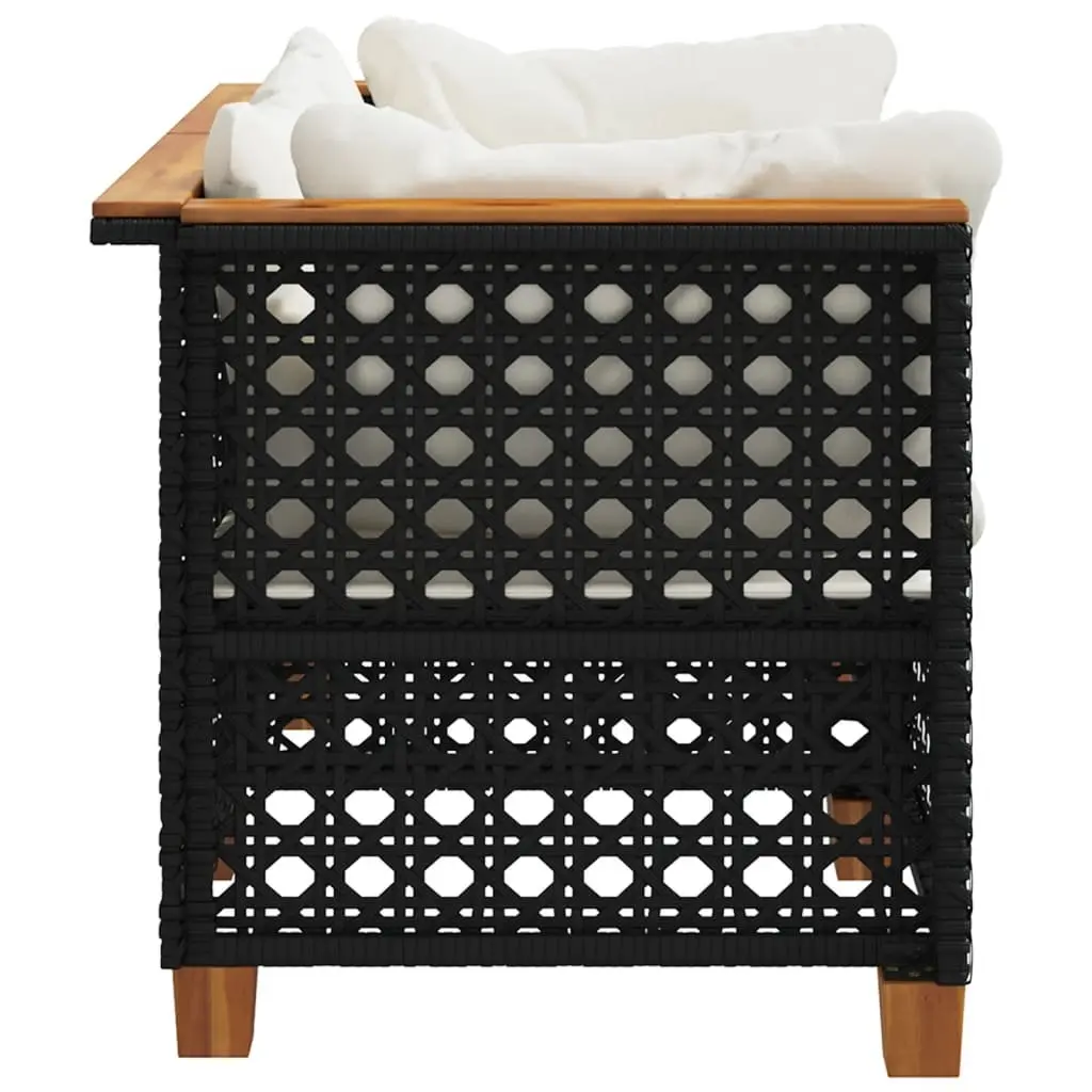 Outdoor Corner Sofa Set Garden Lounge Seating 2 Piece Black