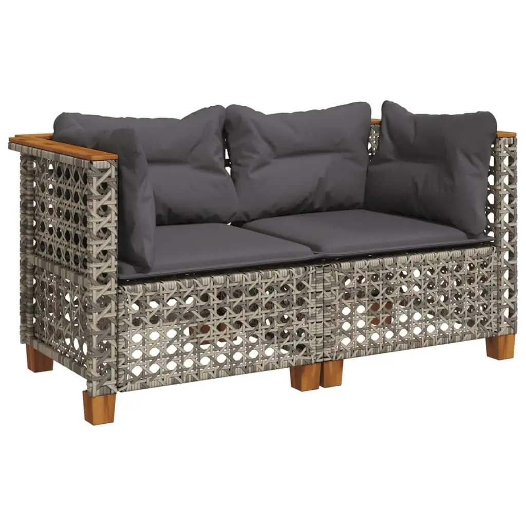 Grey Modular Garden Corner Sofa Set with Cushions