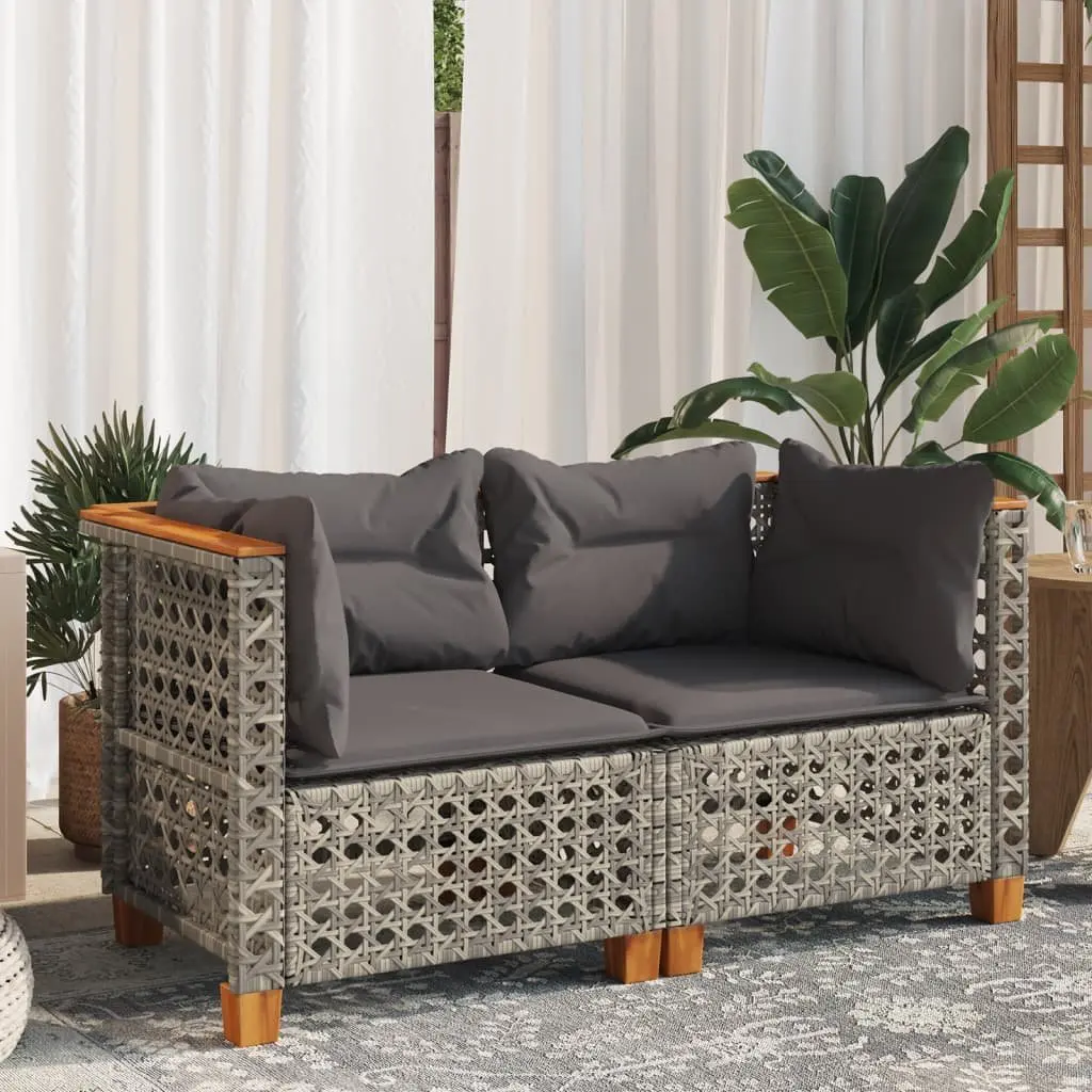 Grey Modular Garden Corner Sofa Set with Cushions