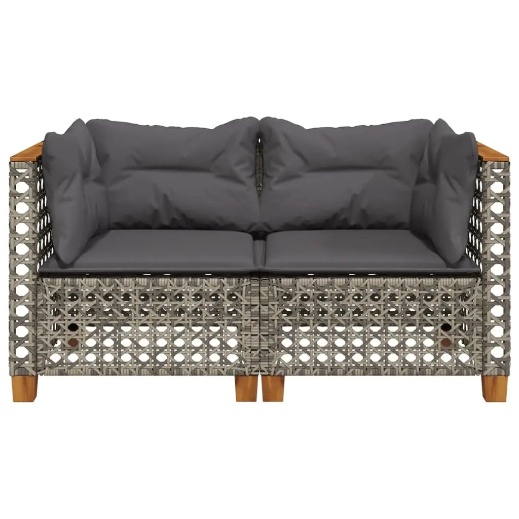 Grey Modular Garden Corner Sofa Set with Cushions