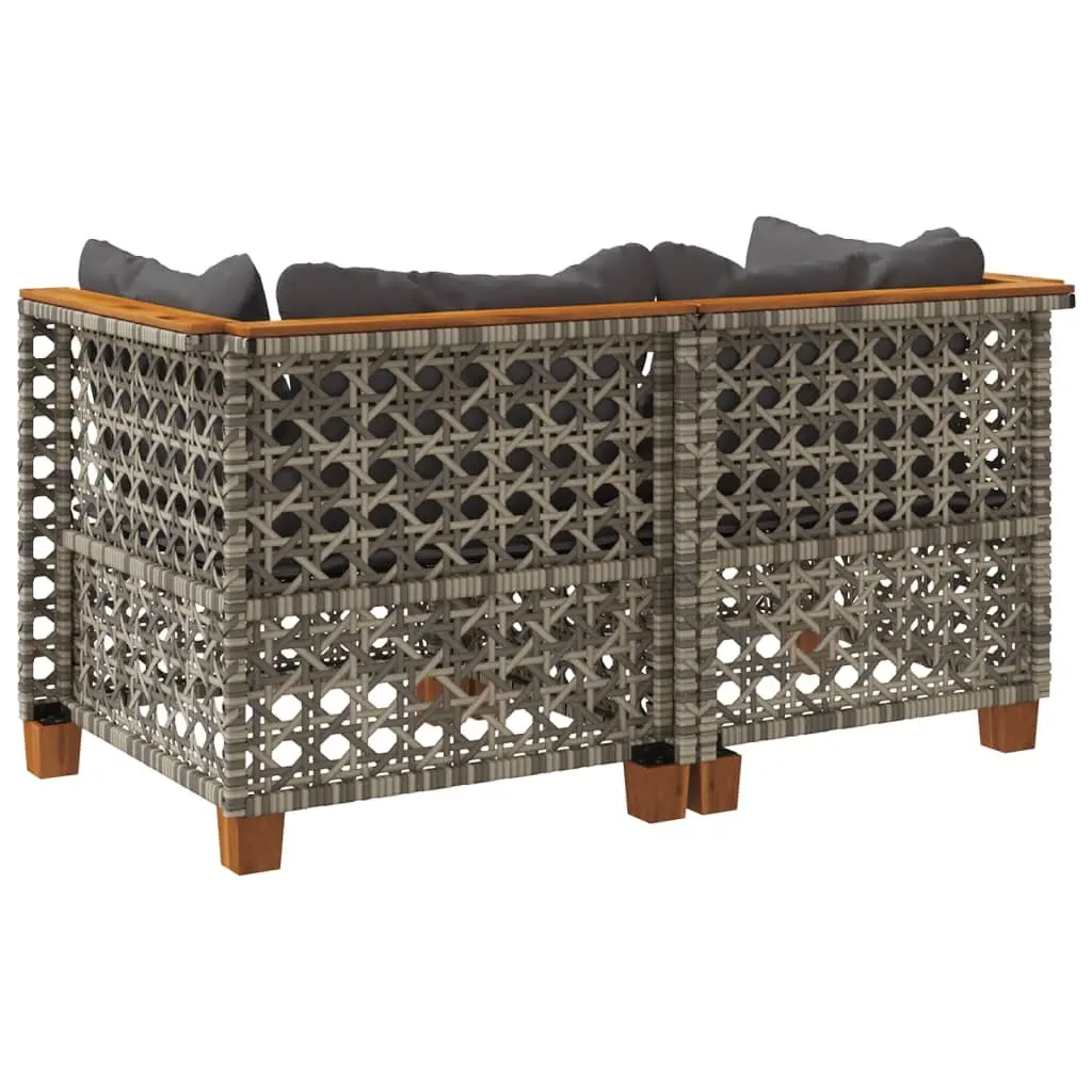 Grey Modular Garden Corner Sofa Set with Cushions