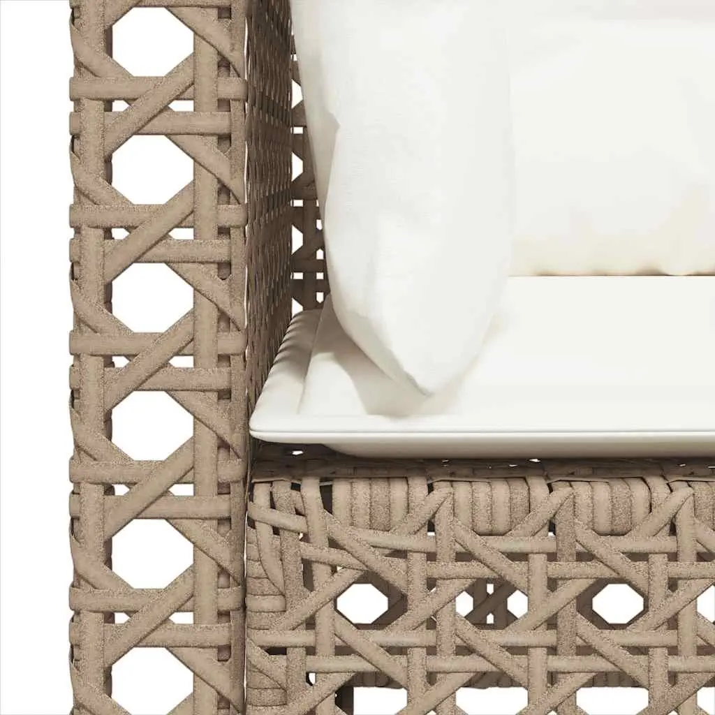 Outdoor Corner Sofa Set Garden Lounge Seating 2 Piece Beige Poly