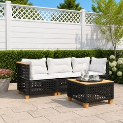 Specifications of Black Poly Rattan 3-Seater Garden Sofa