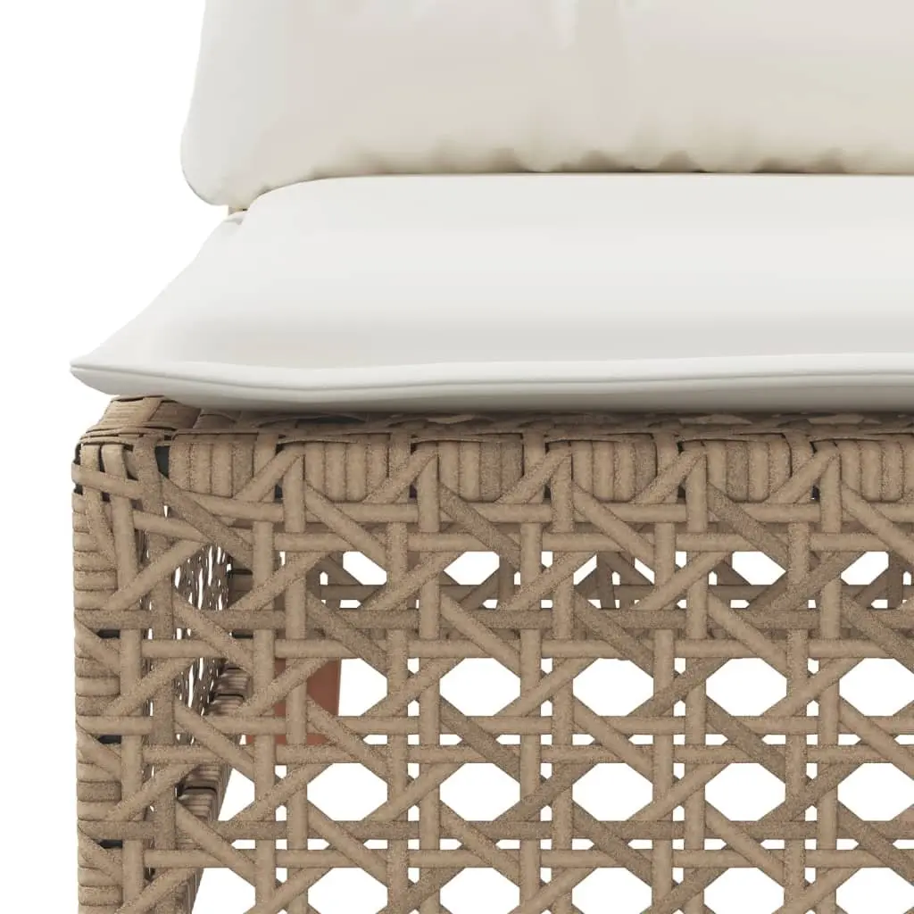 Outdoor Garden Sofa 3-Seater with Cushions Beige PE Rattan Lounge Furniture