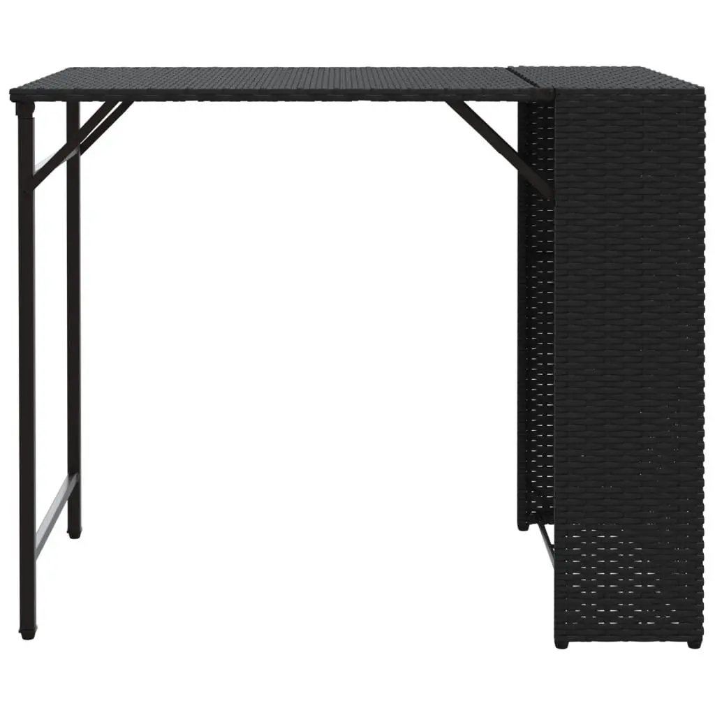 5-Piece Foldable Black Garden Dining Set with Stools