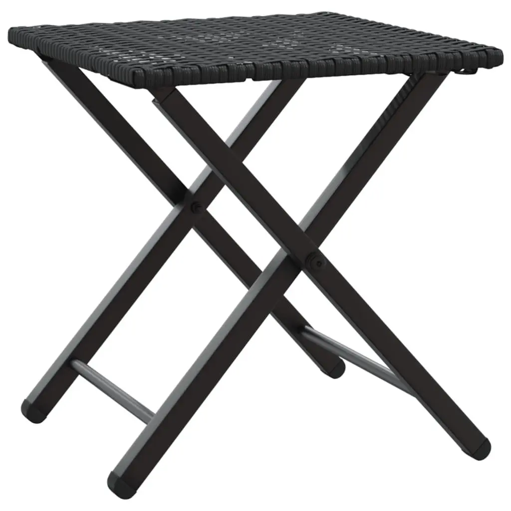 5-Piece Foldable Black Garden Dining Set with Stools