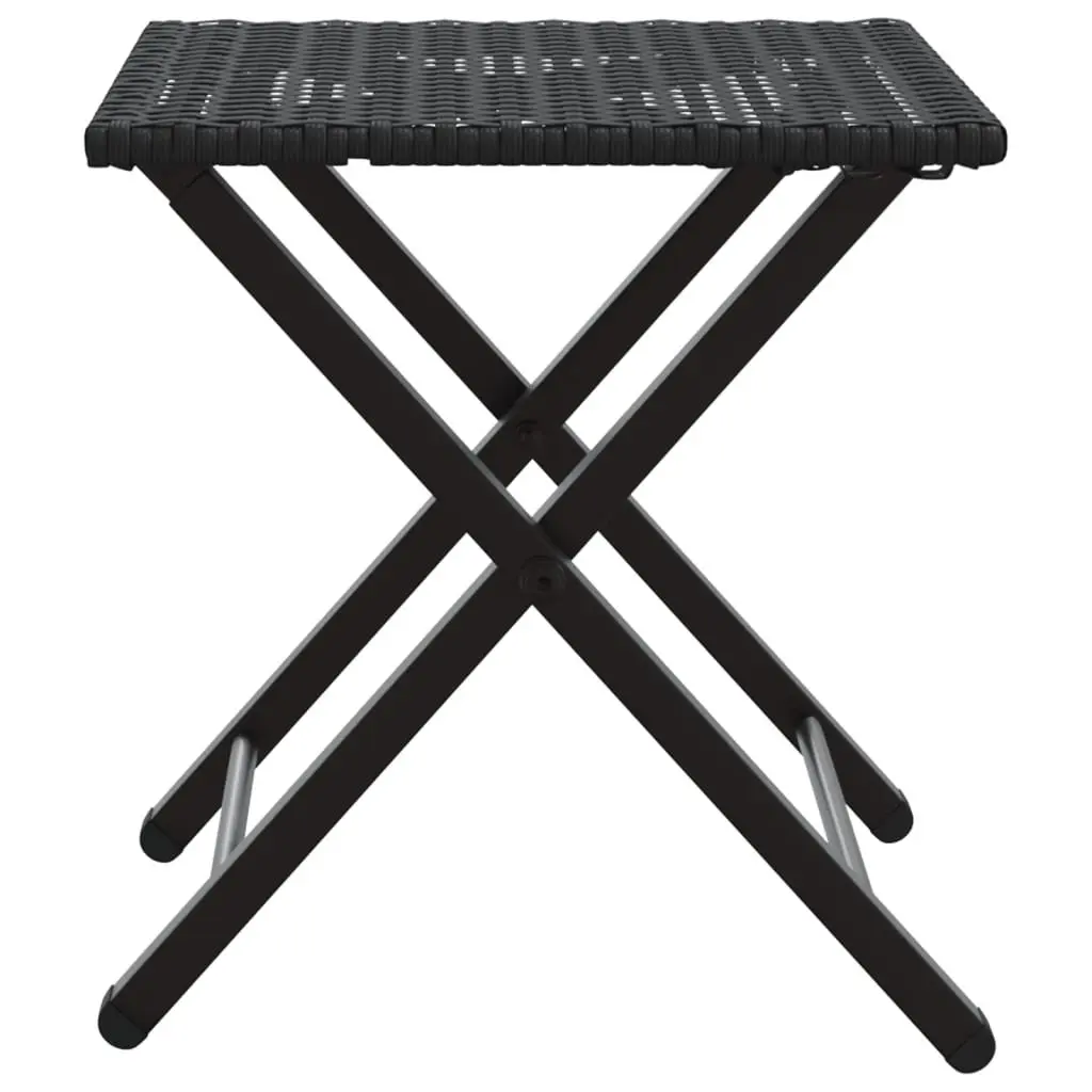 5-Piece Foldable Black Garden Dining Set with Stools