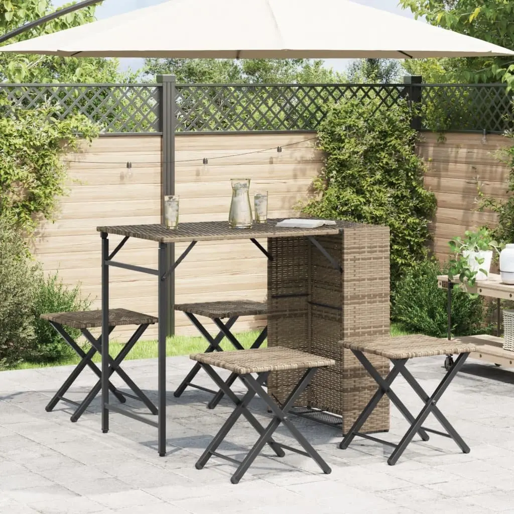 Garden Dining Set 5 Piece Outdoor Furniture Patio Backyard Beige