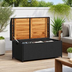 Outdoor Storage Bench Dimensions: 100x50x52 cm, Black