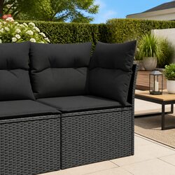 Specifications of Black Poly Rattan Modular Corner Sofa