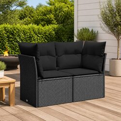 Specifications of Black Poly Rattan 2-Seater Outdoor Sofa