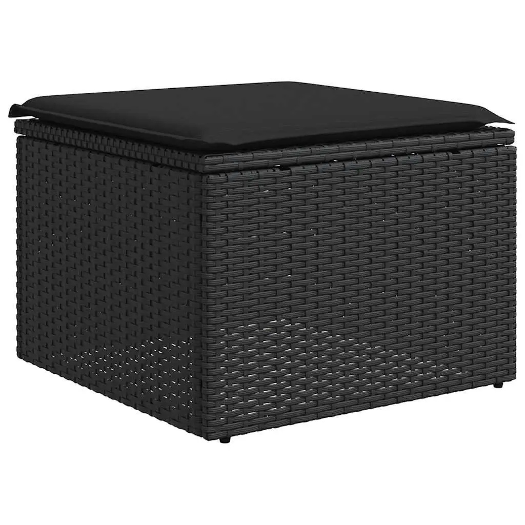 Garden Stool Outdoor Patio Seating Black 55 x 55 x 37 cm