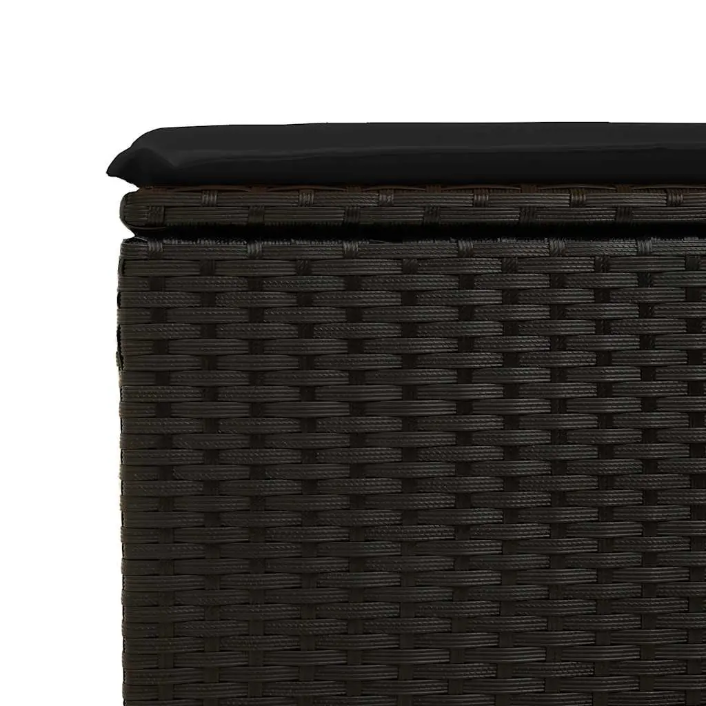 Garden Stool Outdoor Patio Seating Black 55 x 55 x 37 cm
