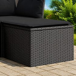 Garden Stool with Storage Cushion: 55x55x37cm Black Furniture