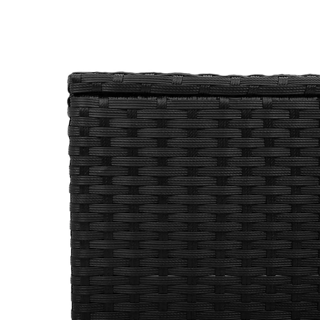 Garden Table Outdoor Use Black Poly Rattan Glass Top 55 x 55 x 37 cm