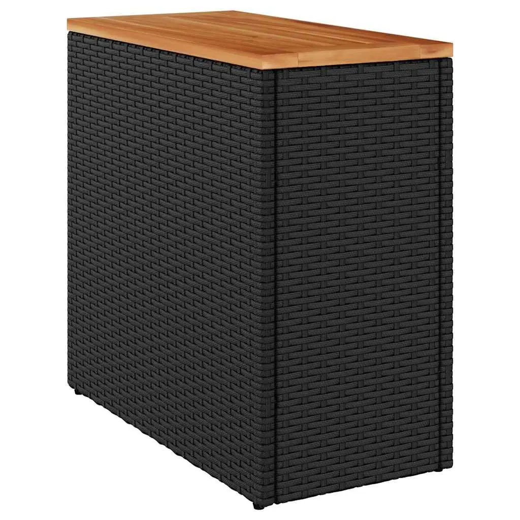 Garden Side Table Outdoor Patio Furniture Black 58L x 27.5W x 55H cm