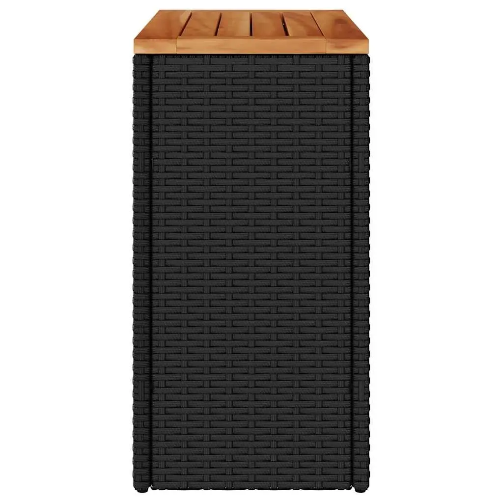 Garden Side Table Outdoor Patio Furniture Black 58L x 27.5W x 55H cm