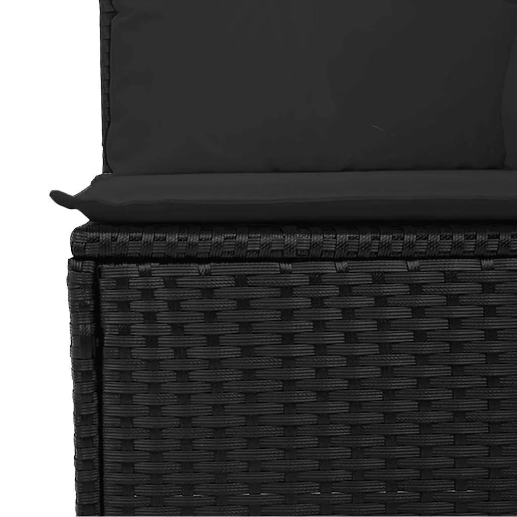 3-Seater Garden Sofa Outdoor Patio Furniture Black Rattan