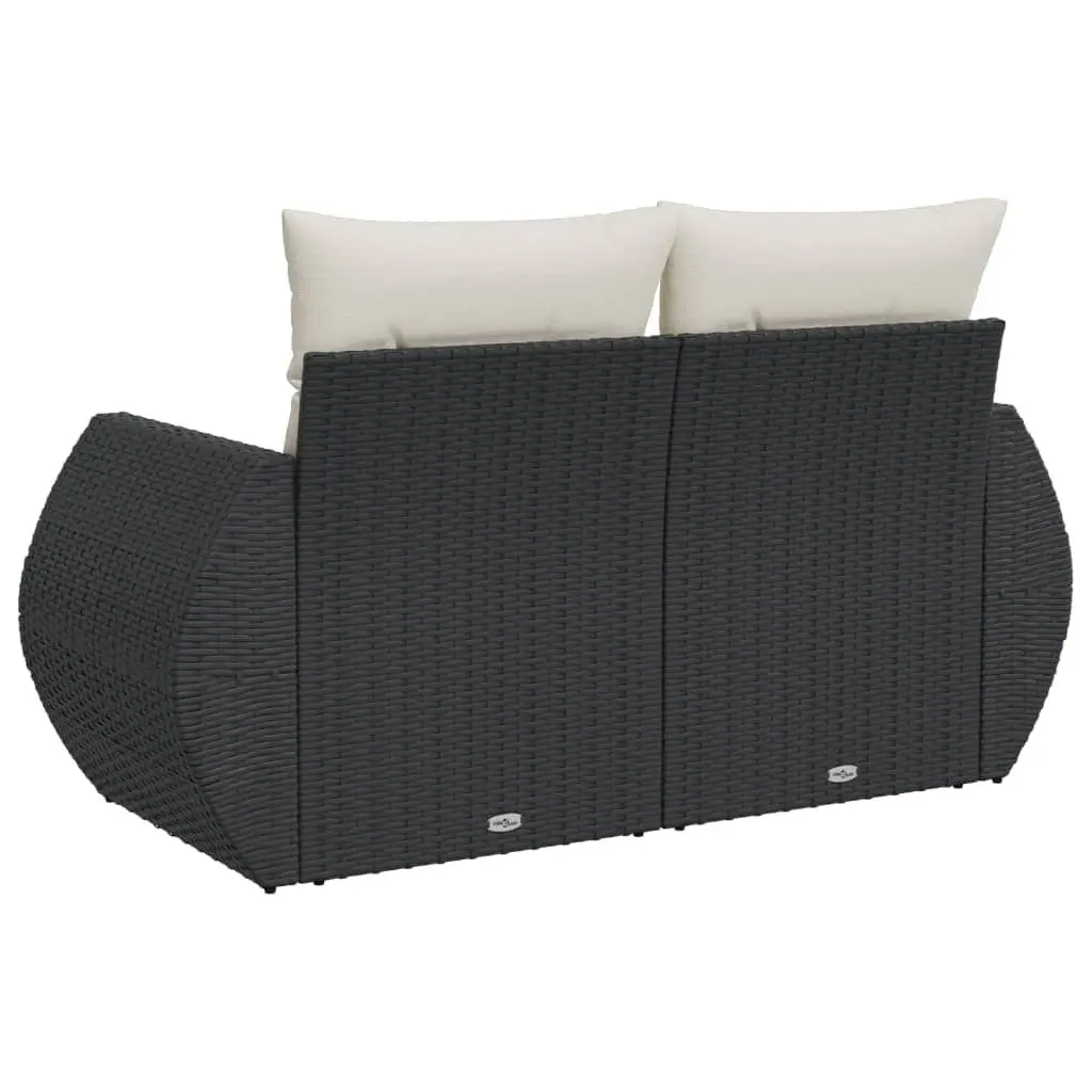 2-Seater Garden Sofa Outdoor Lounger Patio Seating Black
