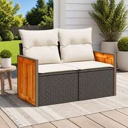 Specifications for 2-Seater Black Rattan Garden Sofa