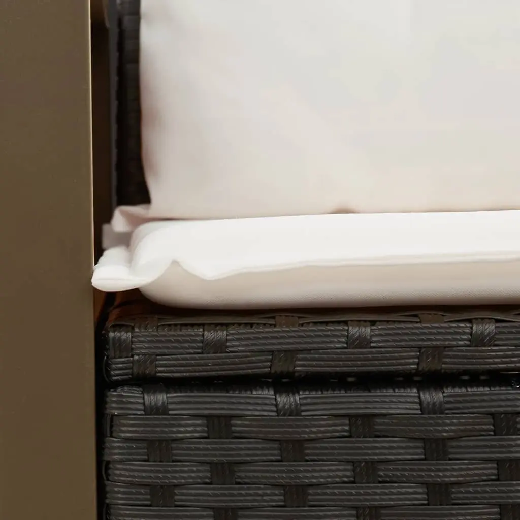 2-Seater Black Rattan Garden Sofa