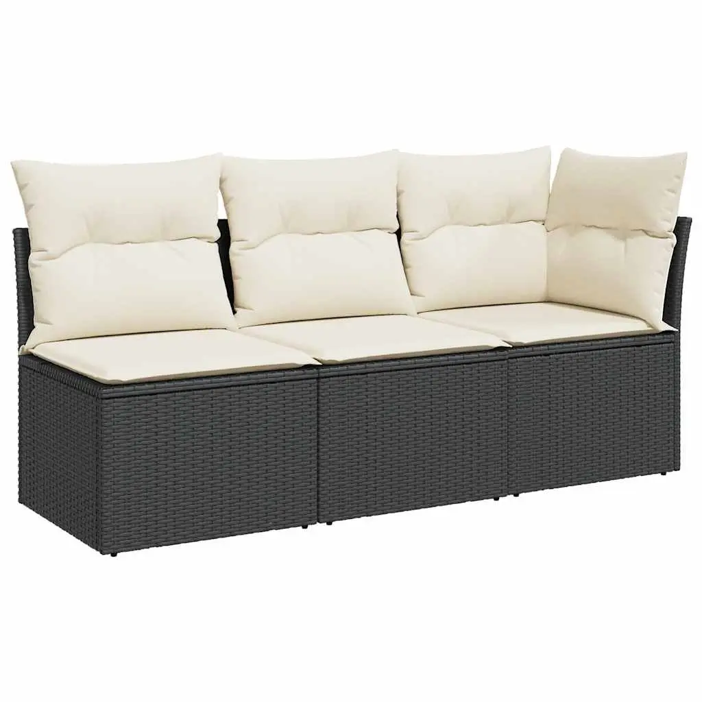 3-Seater Outdoor Garden Sofa for Patio Black