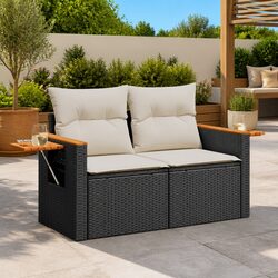 Specifications of Black 2-Seater Outdoor Sofa with Cushions