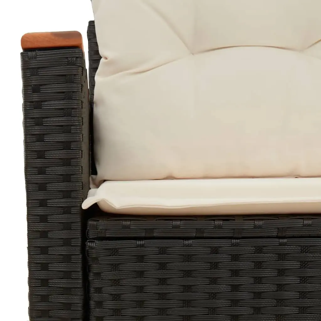 Outdoor Sofa 2-Seater Garden Furniture Black Poly Rattan