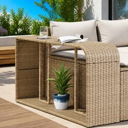 Outdoor Storage Shelves: 2-Piece Rattan Set