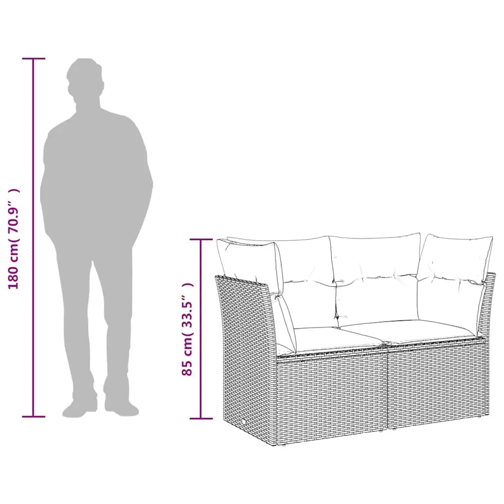 2-Seater Outdoor Sofa with Cushions
