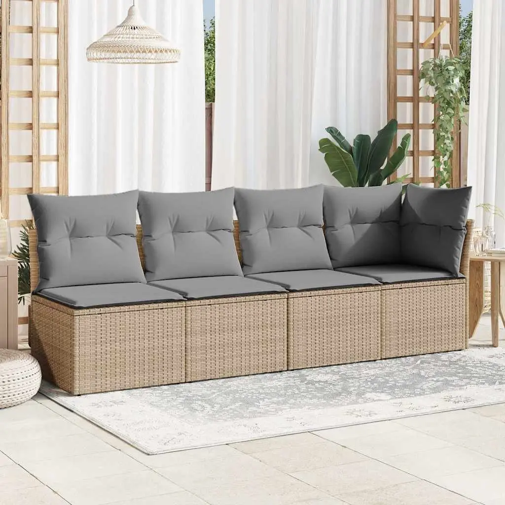 4-Seater Outdoor Sofa with Cushions
