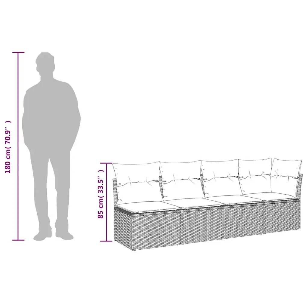 4-Seater Outdoor Sofa with Cushions