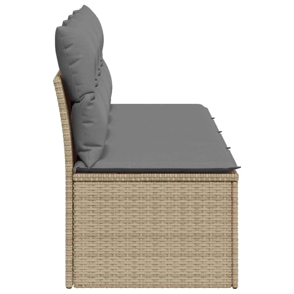 4-Seater Garden Sofa with Cushions Outdoor Patio Furniture Rattan Lounger Beige