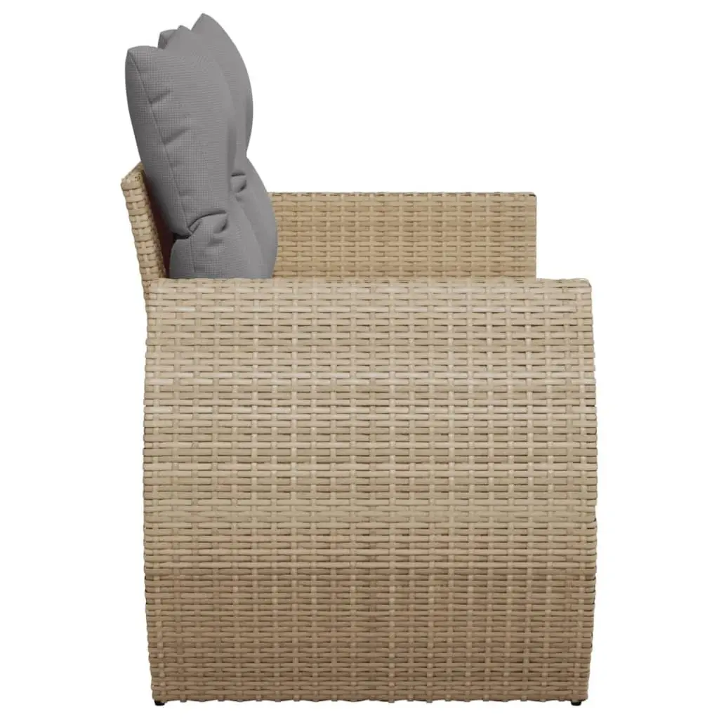2-Seater Garden Sofa Outdoor Patio Furniture Beige Rattan